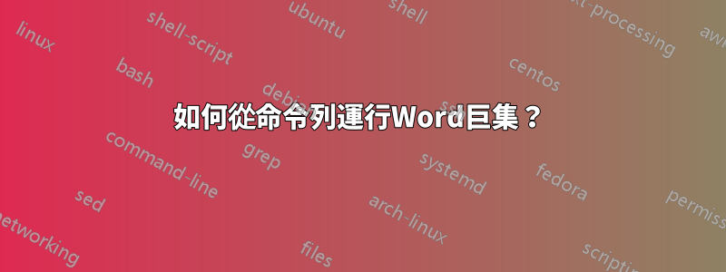 如何從命令列運行Word巨集？