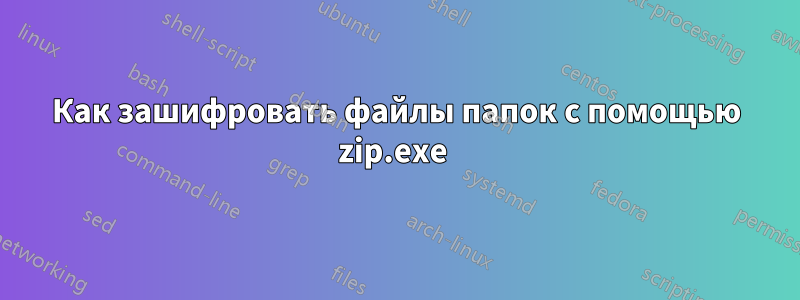 Как зашифровать файлы папок с помощью zip.exe 