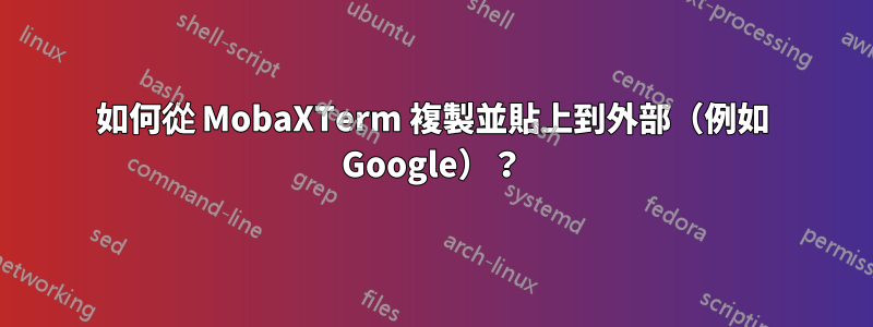 如何從 MobaXTerm 複製並貼上到外部（例如 Google）？