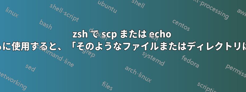 zsh で scp または echo をエイリアスパラメータとともに使用すると、「そのようなファイルまたはディレクトリはありません」と表示されます