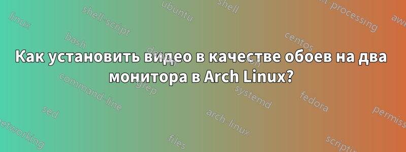 Как установить видео в качестве обоев на два монитора в Arch Linux?