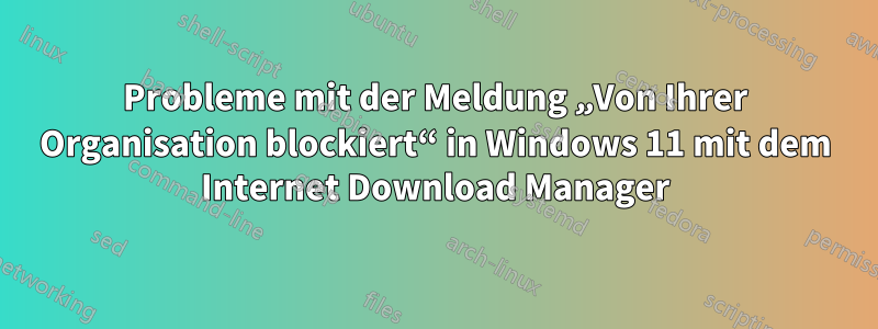 Probleme mit der Meldung „Von Ihrer Organisation blockiert“ in Windows 11 mit dem Internet Download Manager