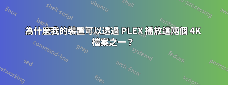 為什麼我的裝置可以透過 PLEX 播放這兩個 4K 檔案之一？