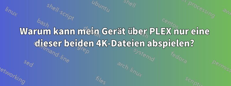 Warum kann mein Gerät über PLEX nur eine dieser beiden 4K-Dateien abspielen?