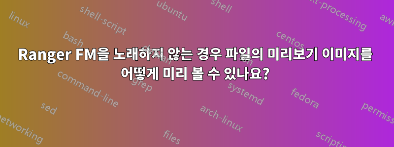 Ranger FM을 노래하지 않는 경우 파일의 미리보기 이미지를 어떻게 미리 볼 수 있나요?