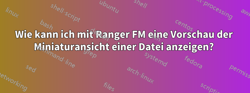 Wie kann ich mit Ranger FM eine Vorschau der Miniaturansicht einer Datei anzeigen?