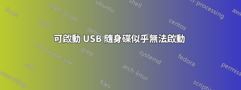 可啟動 USB 隨身碟似乎無法啟動