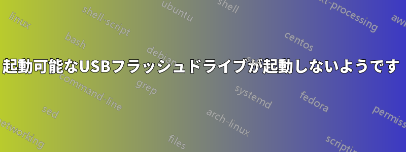 起動可能なUSBフラッシュドライブが起動しないようです