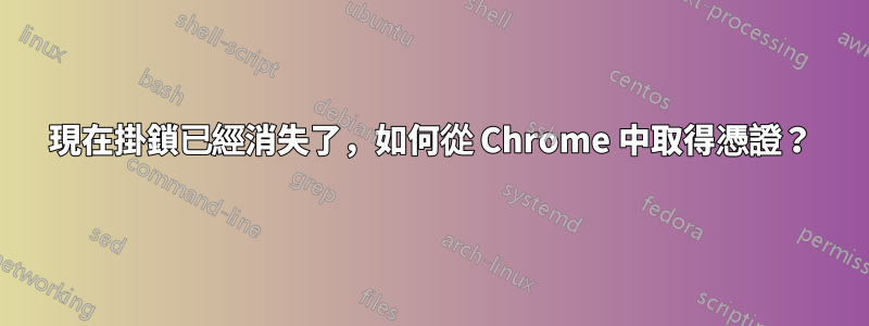 現在掛鎖已經消失了，如何從 Chrome 中取得憑證？