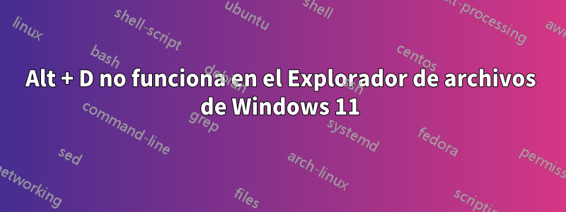 Alt + D no funciona en el Explorador de archivos de Windows 11