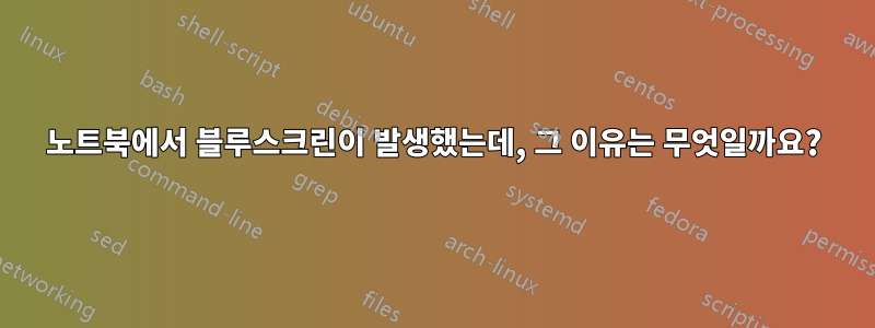 노트북에서 블루스크린이 발생했는데, 그 이유는 무엇일까요?