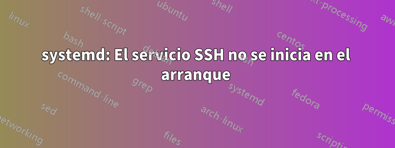 systemd: El servicio SSH no se inicia en el arranque