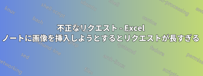 不正なリクエスト - Excel ノートに画像を挿入しようとするとリクエストが長すぎる