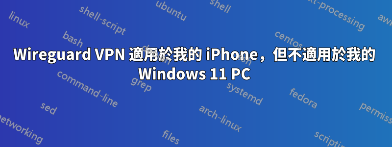 Wireguard VPN 適用於我的 iPhone，但不適用於我的 Windows 11 PC