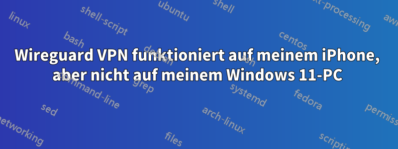 Wireguard VPN funktioniert auf meinem iPhone, aber nicht auf meinem Windows 11-PC