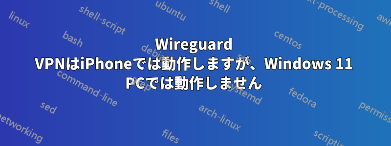 Wireguard VPNはiPhoneでは動作しますが、Windows 11 PCでは動作しません