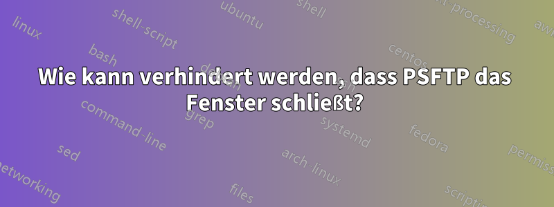 Wie kann verhindert werden, dass PSFTP das Fenster schließt?