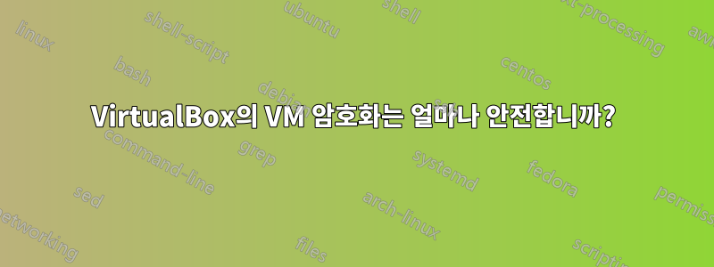 VirtualBox의 VM 암호화는 얼마나 안전합니까?