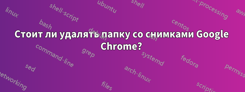 Стоит ли удалять папку со снимками Google Chrome?