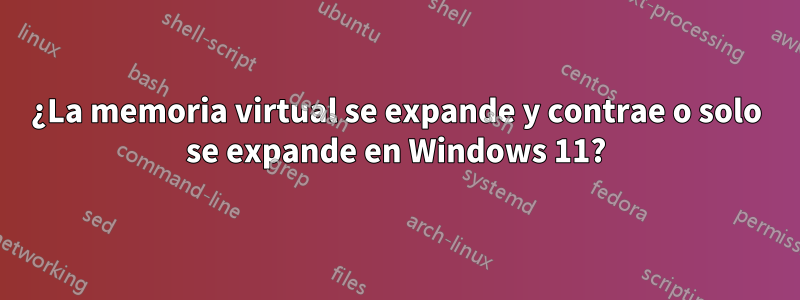 ¿La memoria virtual se expande y contrae o solo se expande en Windows 11?