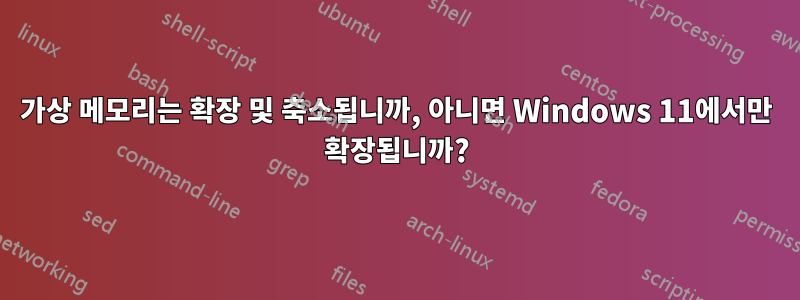 가상 메모리는 확장 및 축소됩니까, 아니면 Windows 11에서만 확장됩니까?