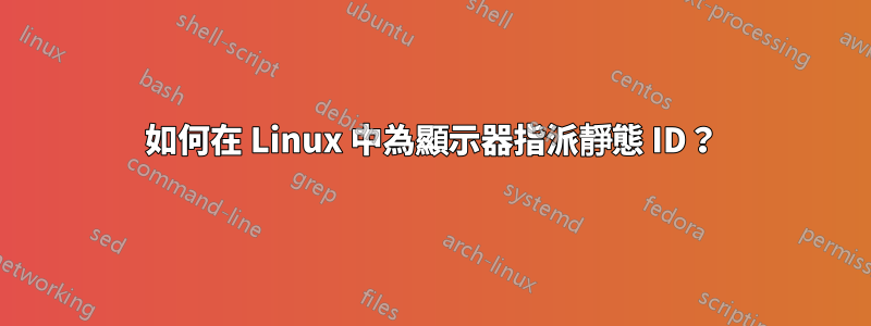 如何在 Linux 中為顯示器指派靜態 ID？