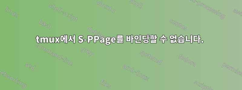 tmux에서 S-PPage를 바인딩할 수 없습니다.