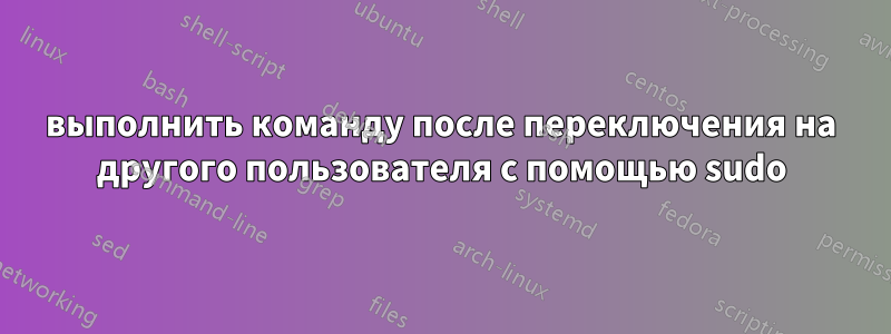 выполнить команду после переключения на другого пользователя с помощью sudo