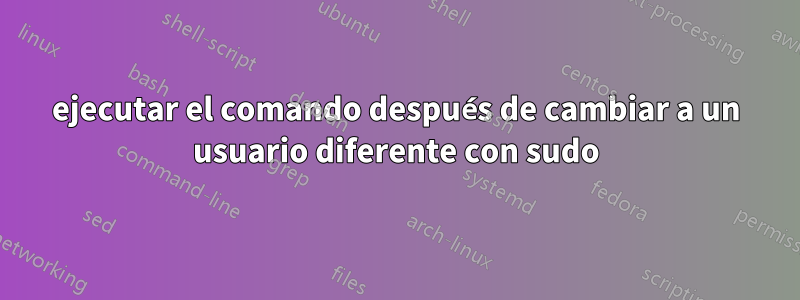 ejecutar el comando después de cambiar a un usuario diferente con sudo