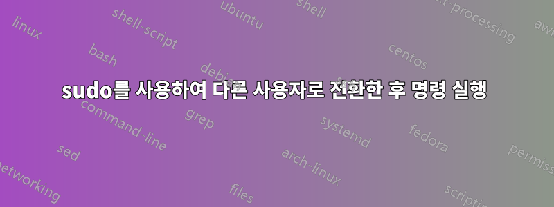 sudo를 사용하여 다른 사용자로 전환한 후 명령 실행