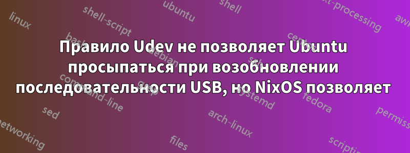Правило Udev не позволяет Ubuntu просыпаться при возобновлении последовательности USB, но NixOS позволяет