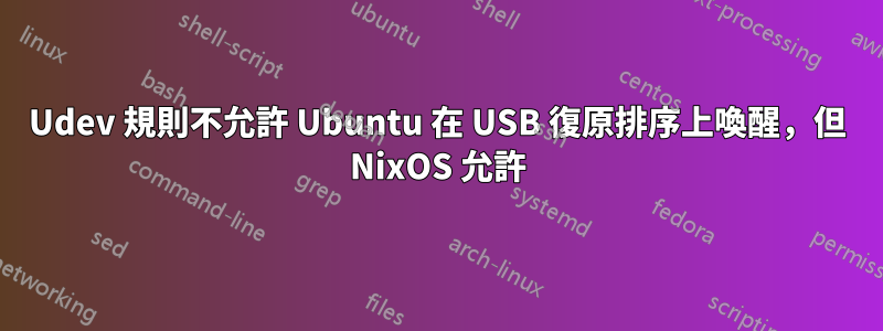 Udev 規則不允許 Ubuntu 在 USB 復原排序上喚醒,但 NixOS 允許