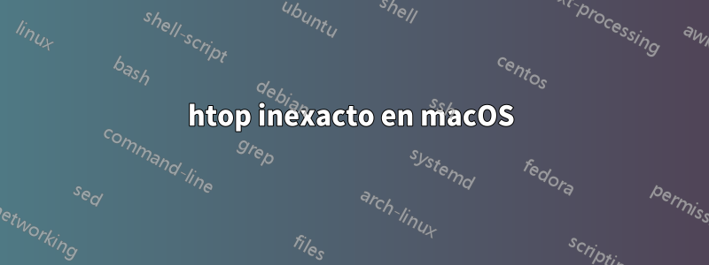 htop inexacto en macOS