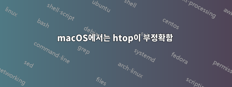 macOS에서는 htop이 부정확함