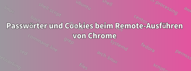 Passwörter und Cookies beim Remote-Ausführen von Chrome