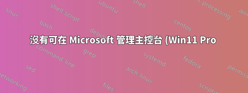 沒有可在 Microsoft 管理主控台 (Win11 Pro) 中新增的群組原則管理單元