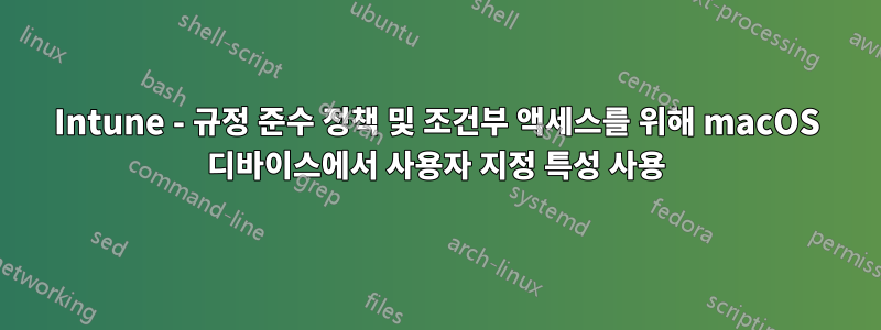 Intune - 규정 준수 정책 및 조건부 액세스를 위해 macOS 디바이스에서 사용자 지정 특성 사용