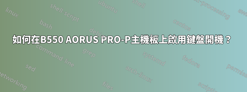 如何在B550 AORUS PRO-P主機板上啟用​​鍵盤開機？