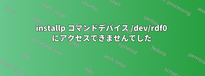 installp コマンドデバイス /dev/rdf0 にアクセスできませんでした