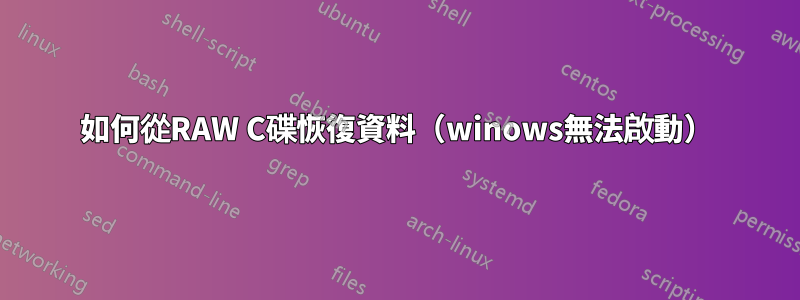 如何從RAW C碟恢復資料（winows無法啟動）