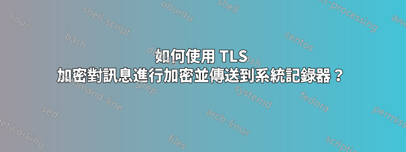 如何使用 TLS 加密對訊息進行加密並傳送到系統記錄器？