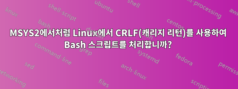 MSYS2에서처럼 Linux에서 CRLF(캐리지 리턴)를 사용하여 Bash 스크립트를 처리합니까?