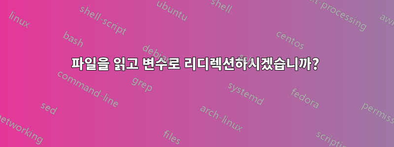 파일을 읽고 변수로 리디렉션하시겠습니까?