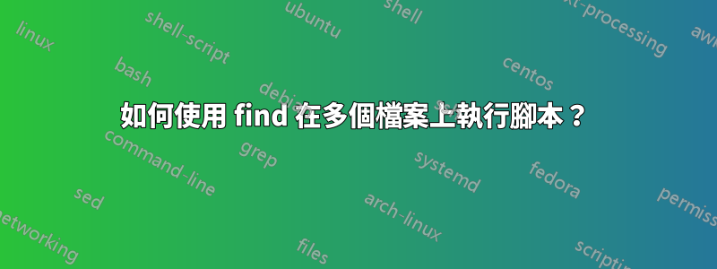 如何使用 find 在多個檔案上執行腳本？