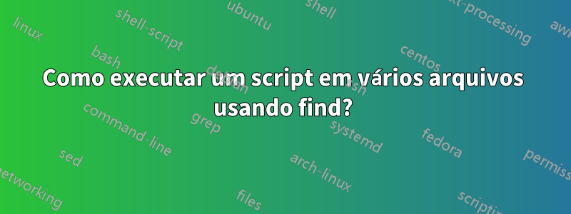 Como executar um script em vários arquivos usando find?