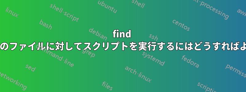 find を使用して複数のファイルに対してスクリプトを実行するにはどうすればよいでしょうか?