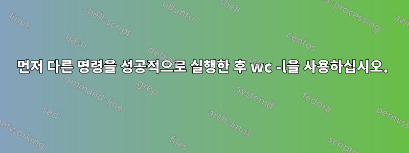 먼저 다른 명령을 성공적으로 실행한 후 wc -l을 사용하십시오.