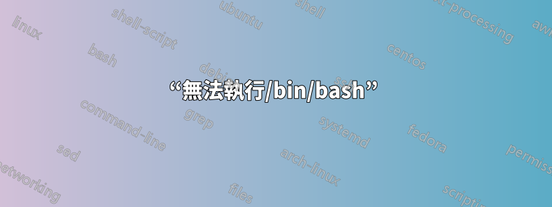 “無法執行/bin/bash”