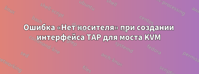 Ошибка «Нет носителя» при создании интерфейса TAP для моста KVM