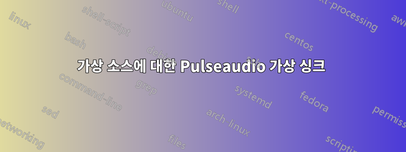 가상 소스에 대한 Pulseaudio 가상 싱크